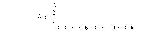 Text Box:                                     O                                                                                        //                                                                                      CH3 – C                                                                     \                                                                                                                   O – CH2 – CH2 –  CH2 –  CH2 – CH3