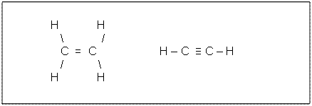 Text Box:               H            H                     \            /                                    C  =  C                    H – C  ≡ C – H           /           \                                         H            H